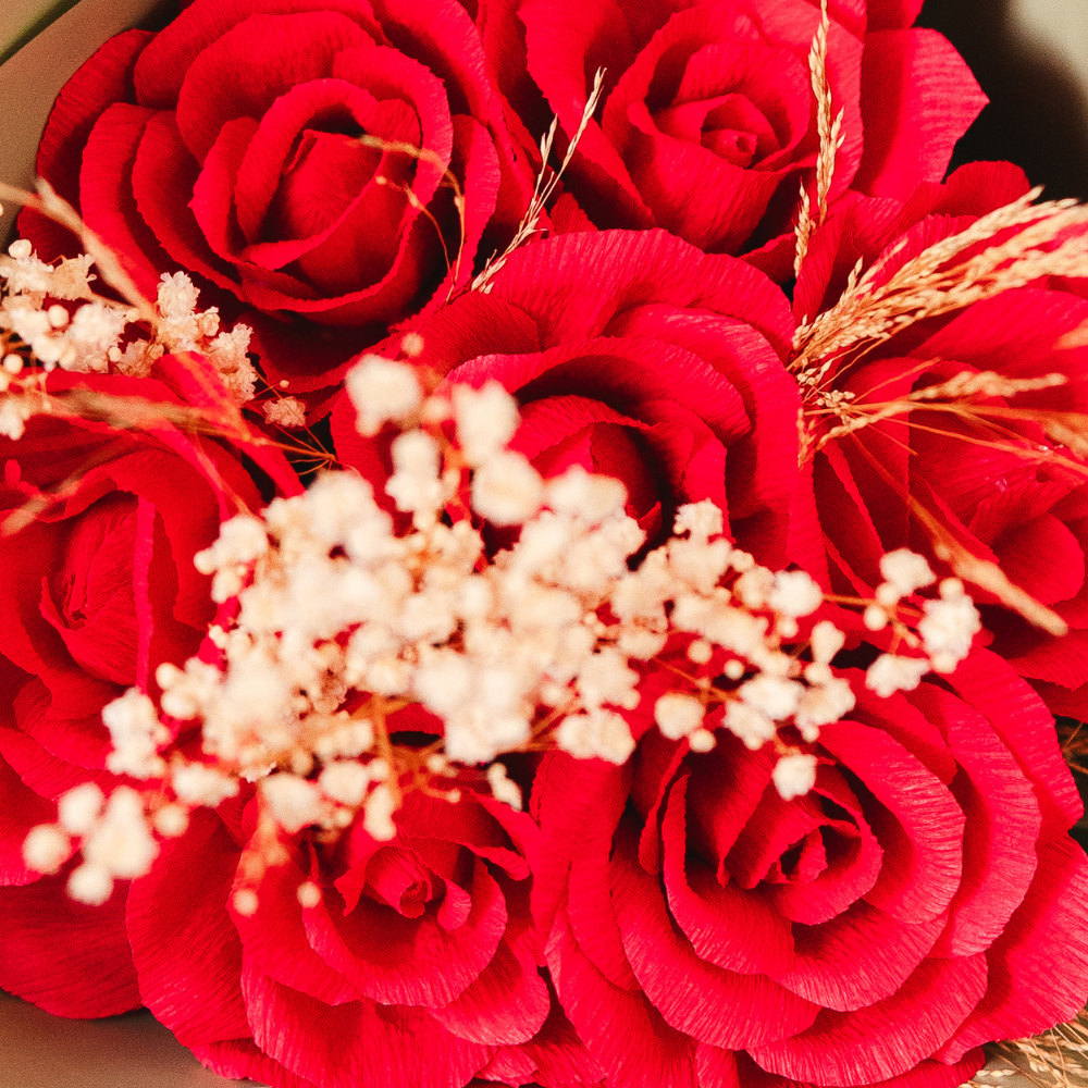 Bouquet de roses - Rouge intense