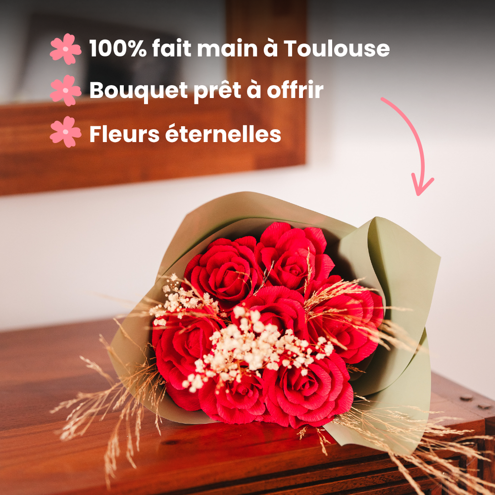 Bouquet de roses - Rouge intense