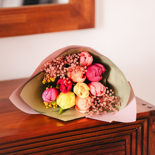 Bouquet Composition - Tulipes Pastel